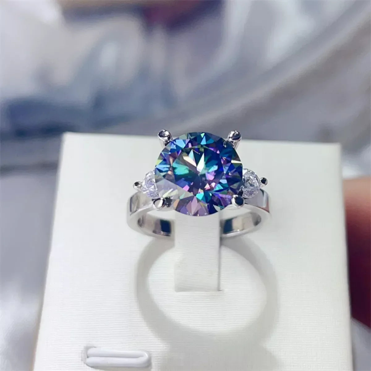 5 Carat Moissanite Sterling Silver Ring Coastal Glow - Southern Shores Clothing