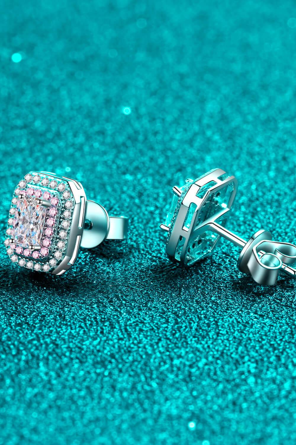 1 Carat Moissanite Zircon Geometric Stud Earrings - Southern Shores Clothing