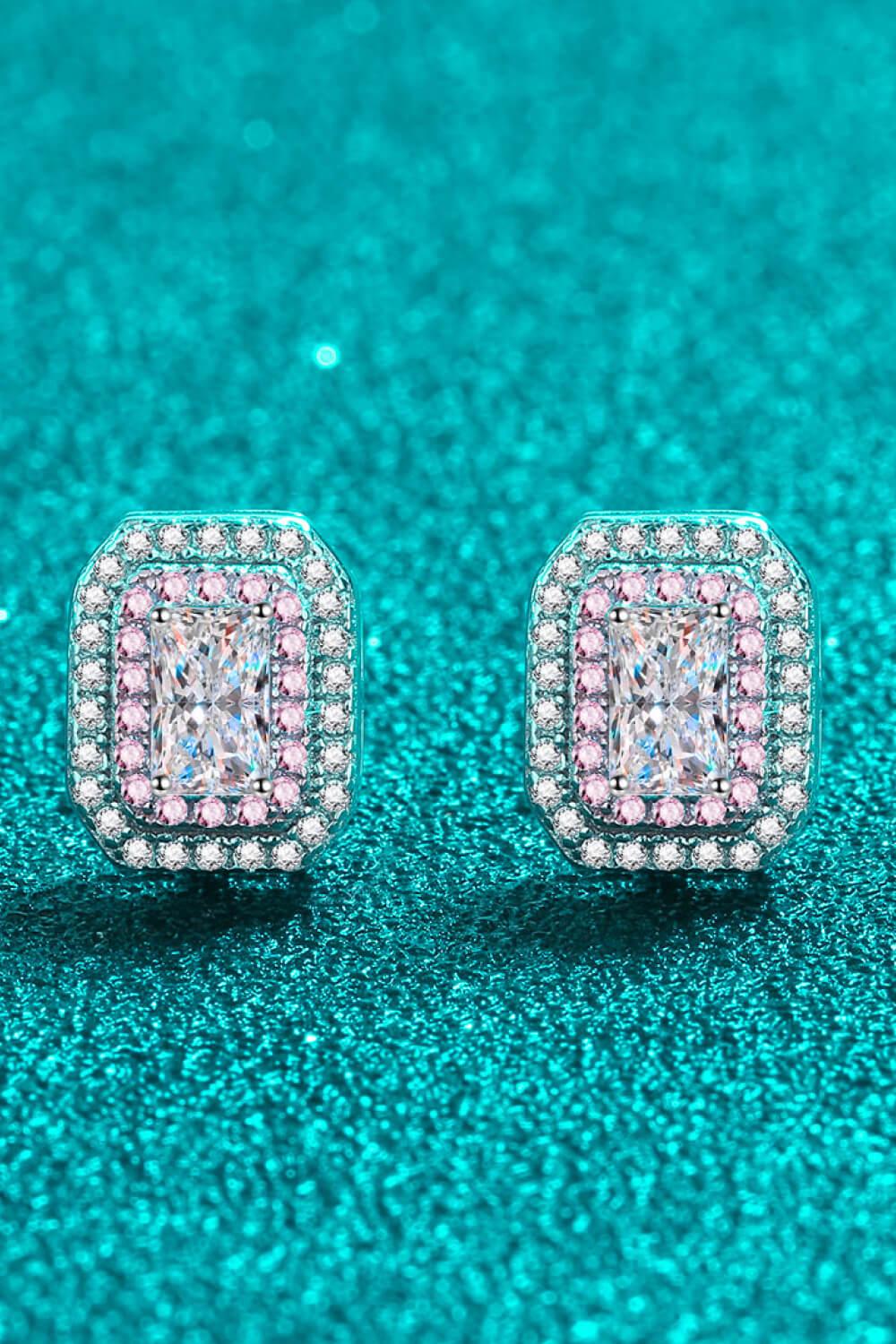 1 Carat Moissanite Zircon Geometric Stud Earrings - Southern Shores Clothing