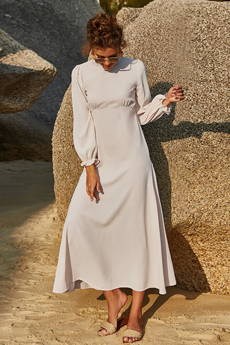 Puff Sleeve Flounce Floral Midi Dress, Relaxed Fit - Southern Shores Clothing