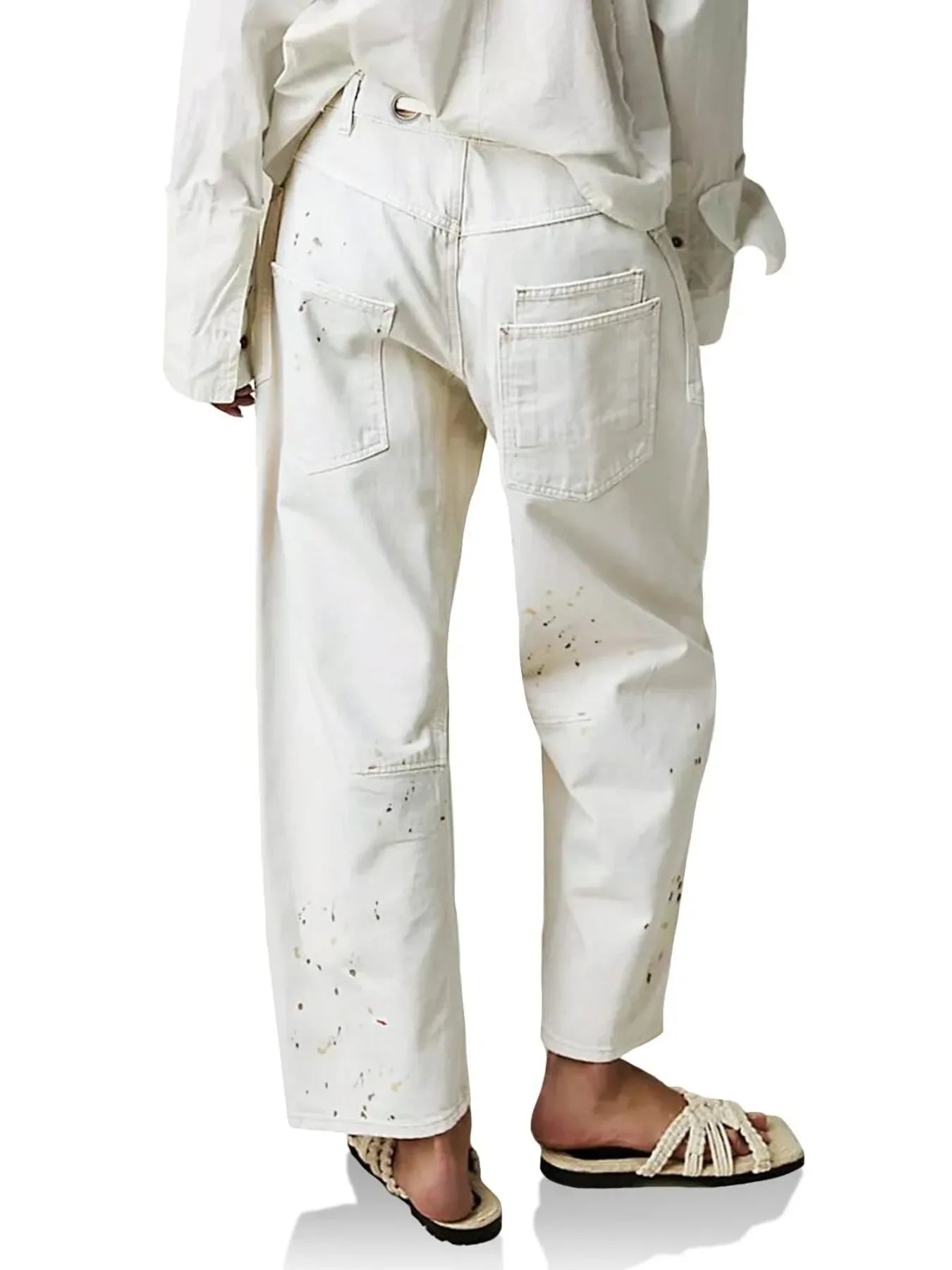 Coastal Washed Wide Leg Jeans With Drawstring - Southern Shores Clothing