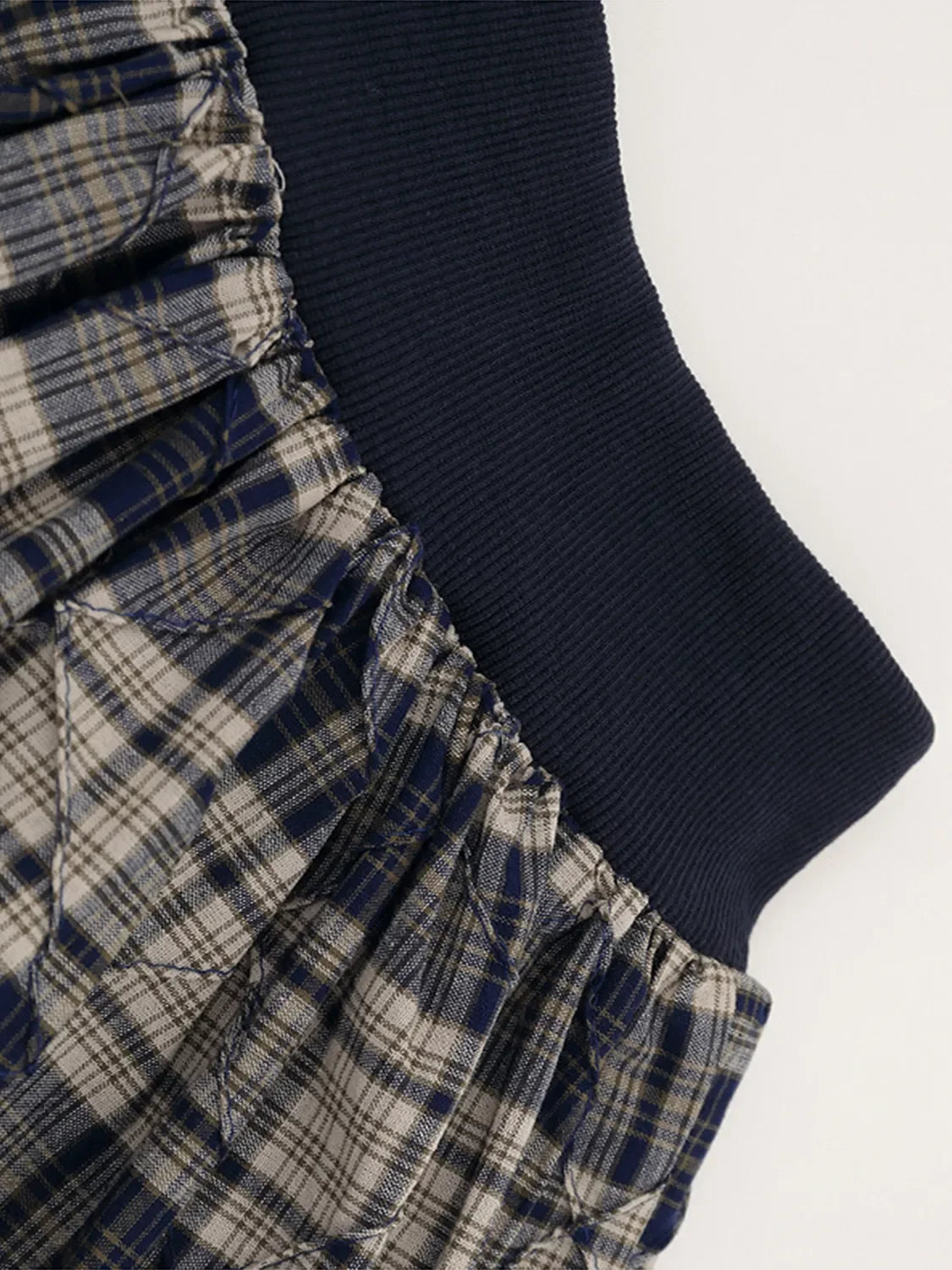 Drawstring Plaid Velour Skort With Ruched Detail - Southern Shores Clothing