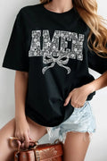 Bow Round Neck Short Sleeve T Shirt With Stretch Fabric - Southern Shores Clothing