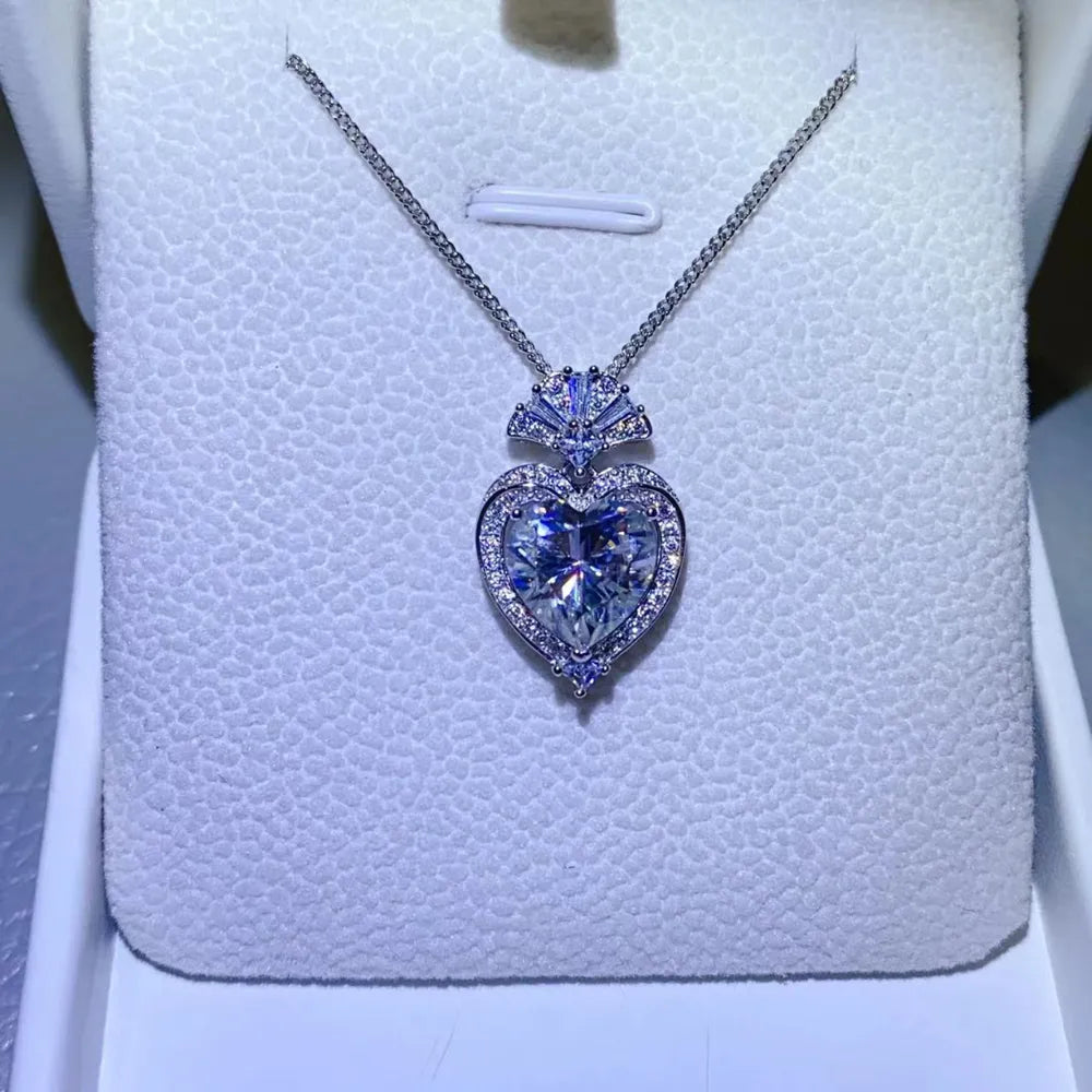 Southern Shores 3 Carat Moissanite Sterling Silver Heart Necklace