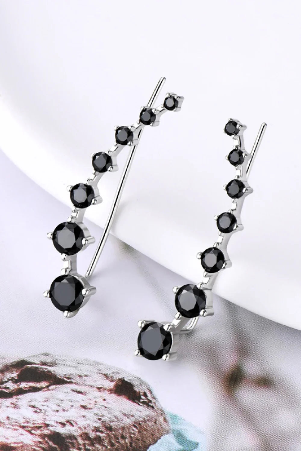 1.9 Ct Moissanite Platinum-Plated Sterling Silver Earrings - Southern Shores Clothing