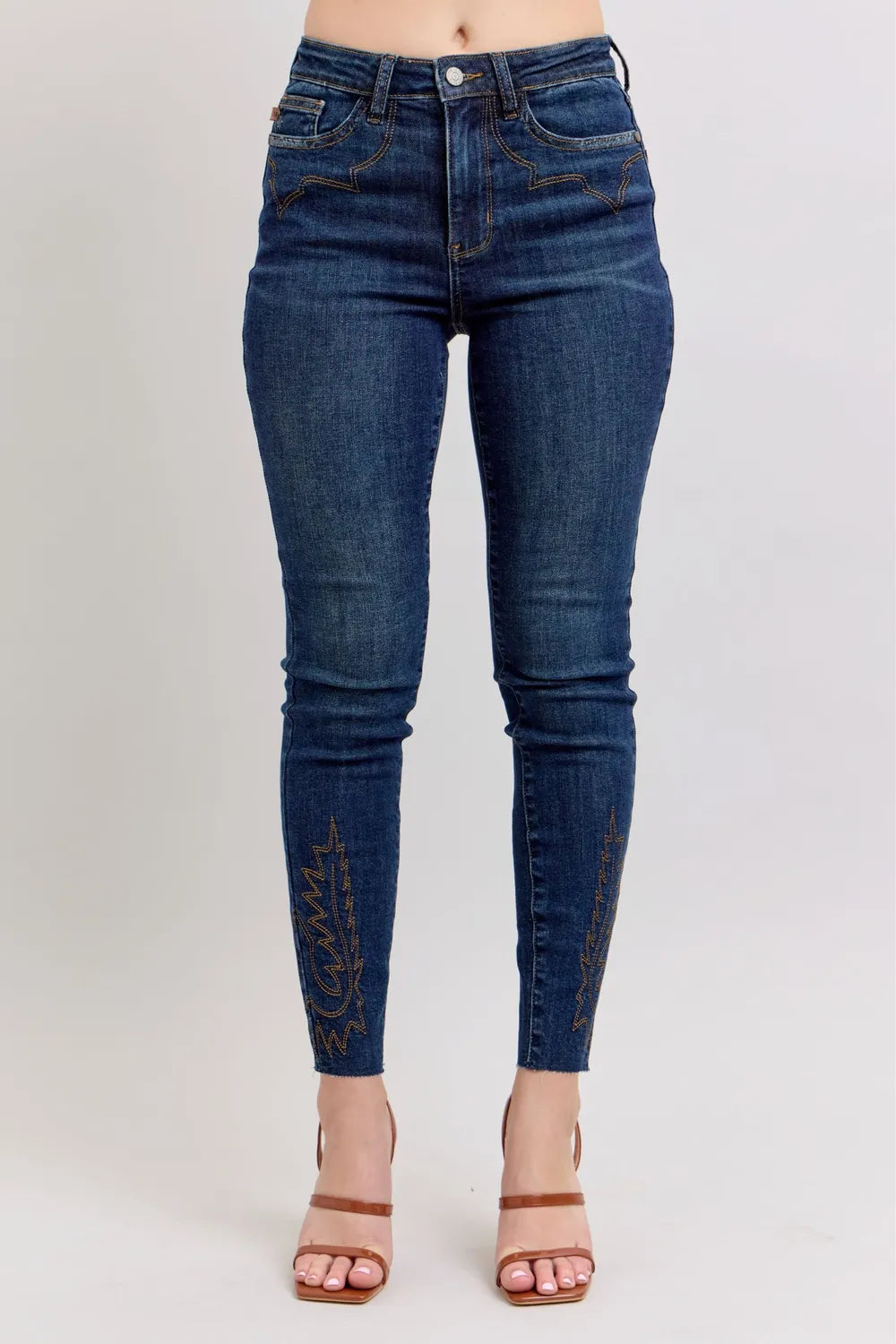 Coastal Judy Blue Plus Size Embroidered High Rise Skinny Jeans