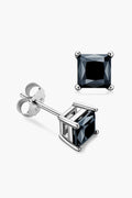 Sterling Silver Moissanite Square Stud Earrings - Southern Shores Clothing