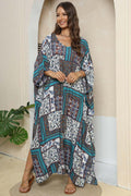 Printed V Neck Split Maxi Beach Dress Coastal Style - Southern Shores Clothing
