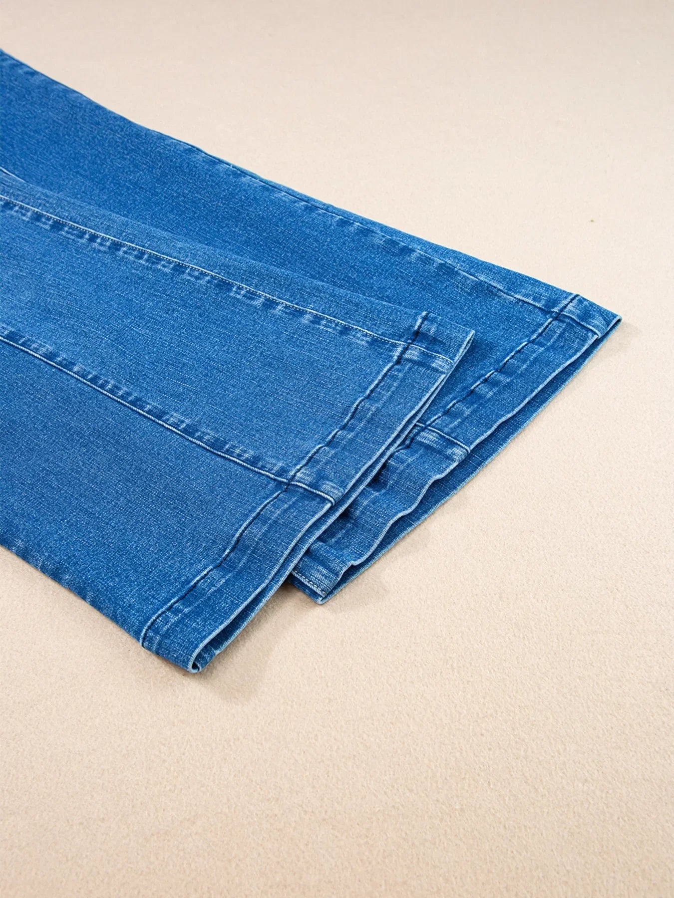 Coastal Seam Detail Flared Bottom Ankle Length Denim Jeans - Southern Shores Clothing