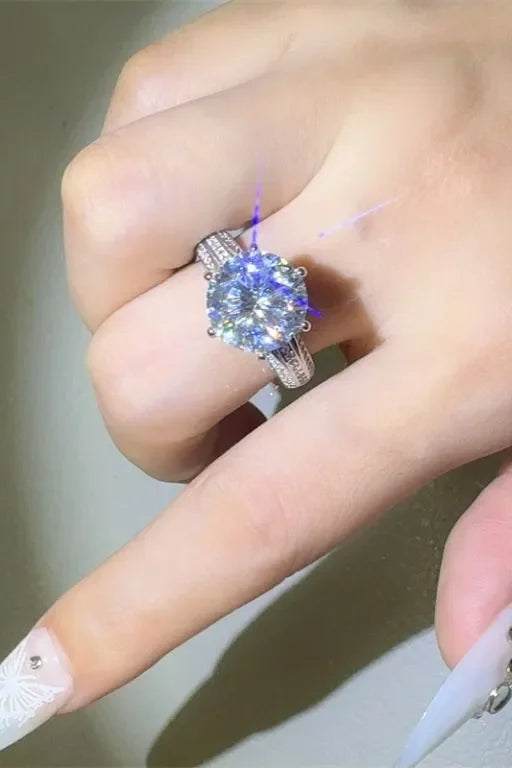 5 Carat Moissanite Sterling Silver Ring Coastal Style - Southern Shores Clothing