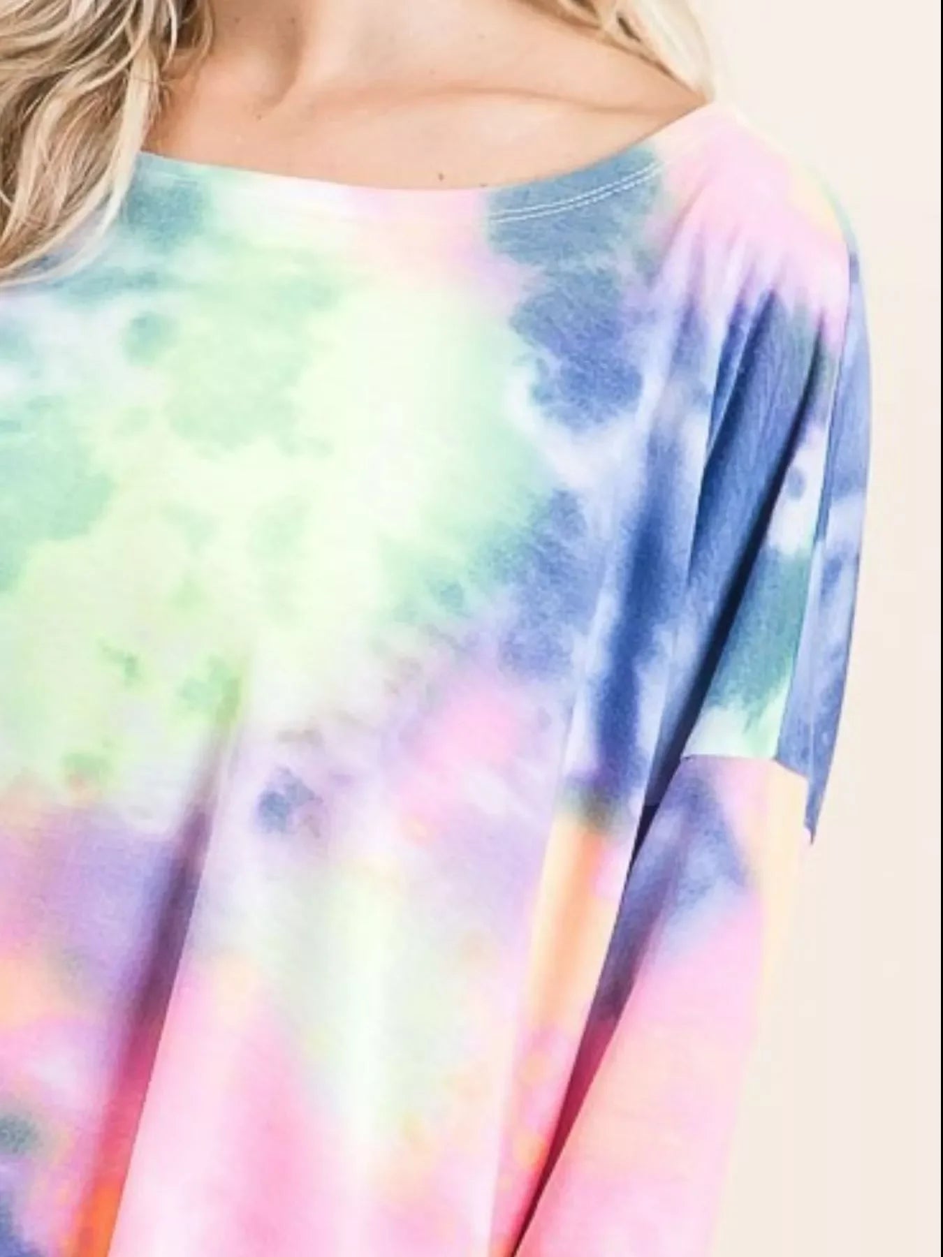 Tie Dye Print Low Gauge Knit Top For Layering - Southern Shores Clothing