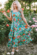 Printed Tiered Ruffled Sleeveless Maxi Dress - Southern Shores Clothing