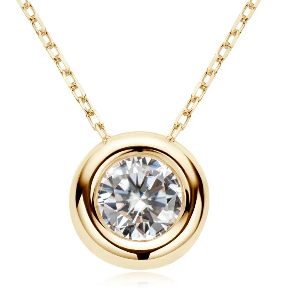 1 Carat Moissanite Rose Gold Plated Sterling Silver Necklace - Southern Shores Clothing