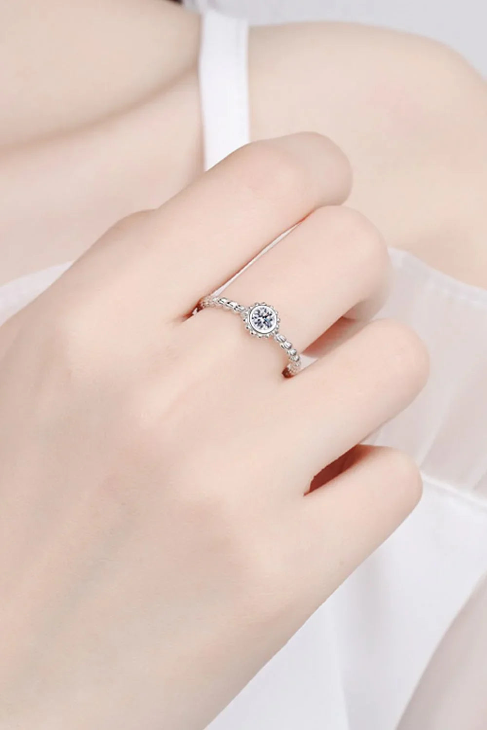 0.3-Carat Moissanite Ring In Rhodium Plated Sterling Silver - Southern Shores Clothing