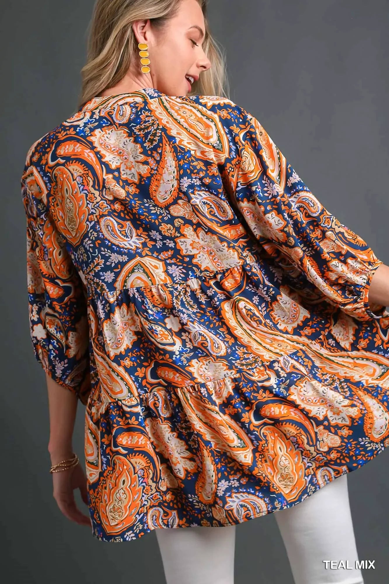 Paisley Boho Tunic Blouse With Relaxed Fit And Flowing Hem - Southern Shores Clothing