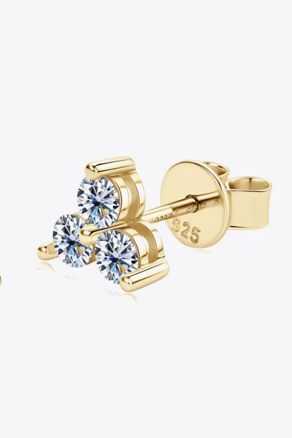 Minimalist Moissanite Sterling Silver Stud Earrings - Southern Shores Clothing