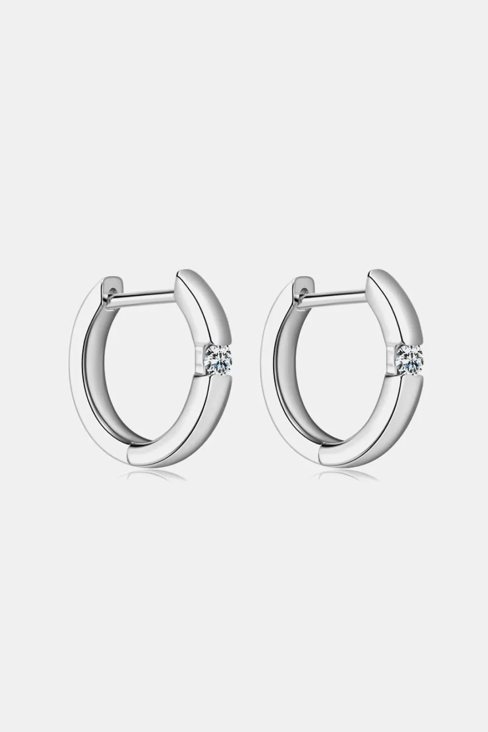 Minimalist Moissanite Sterling Silver Huggie Earrings - Southern Shores Clothing