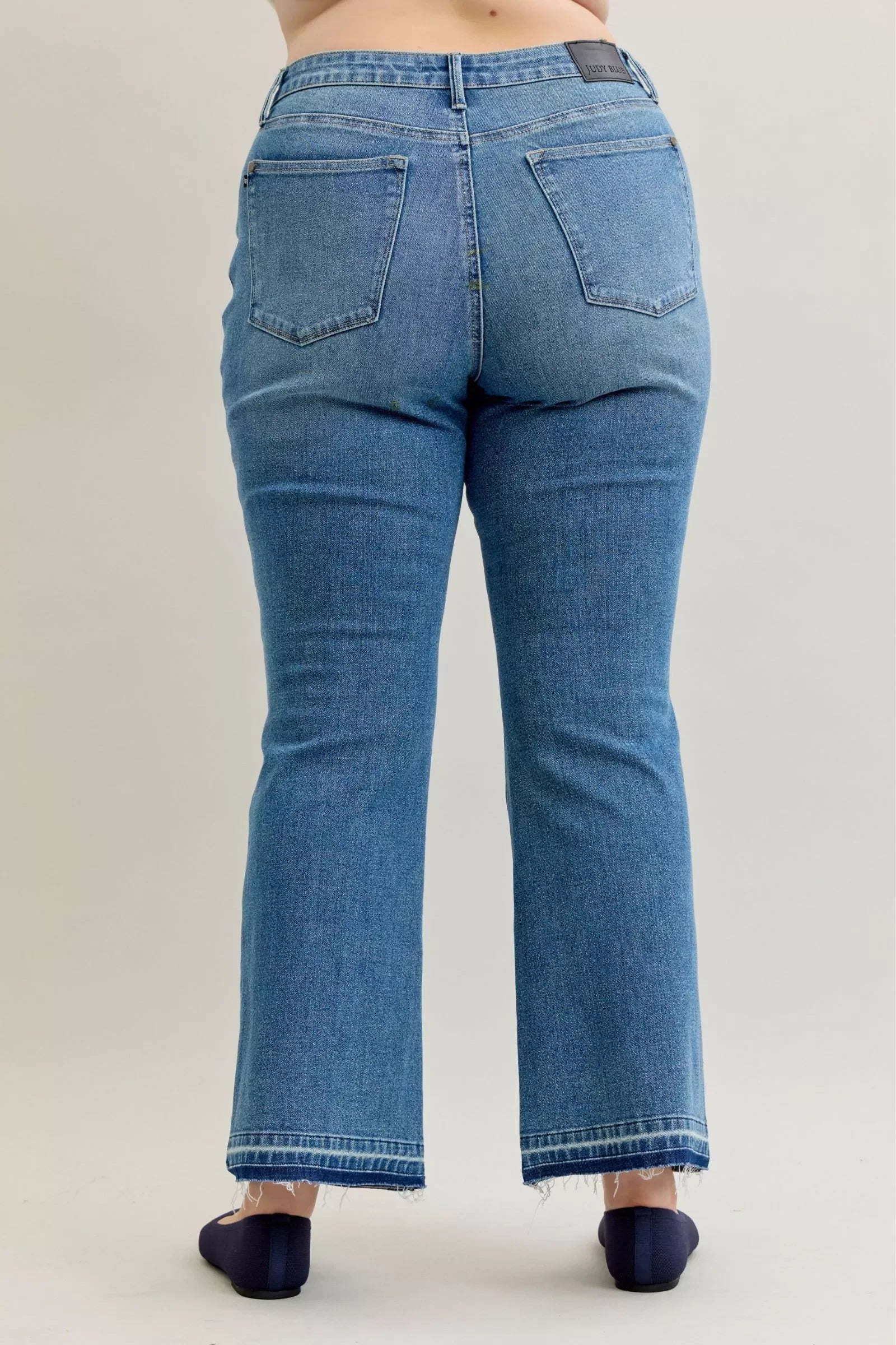 Plus Size Mid Rise Slim Bootcut Jeans With Tummy Control - Southern Shores Clothing
