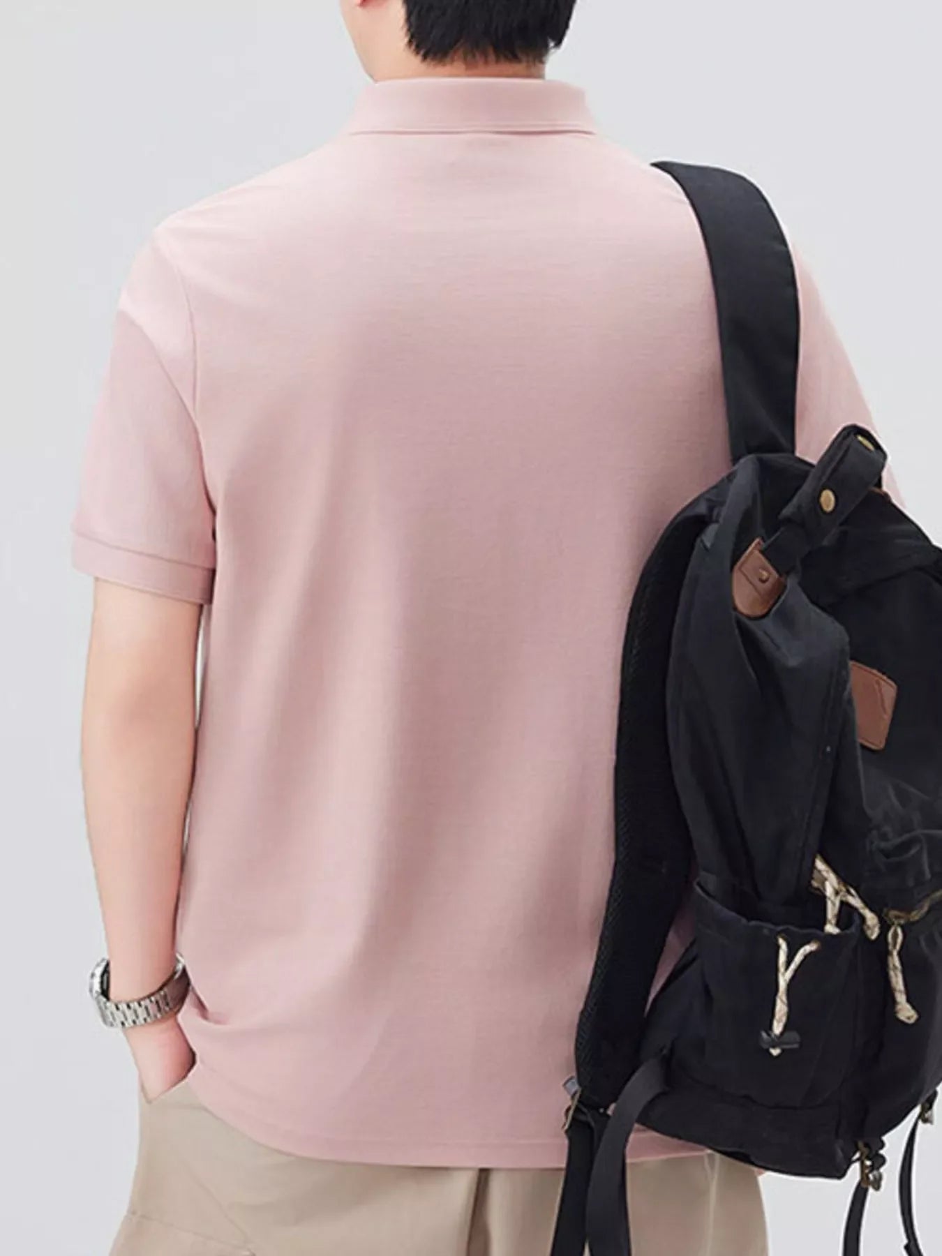 Plus Size Button Detail Polo Shirt Cotton Blend - Southern Shores Clothing