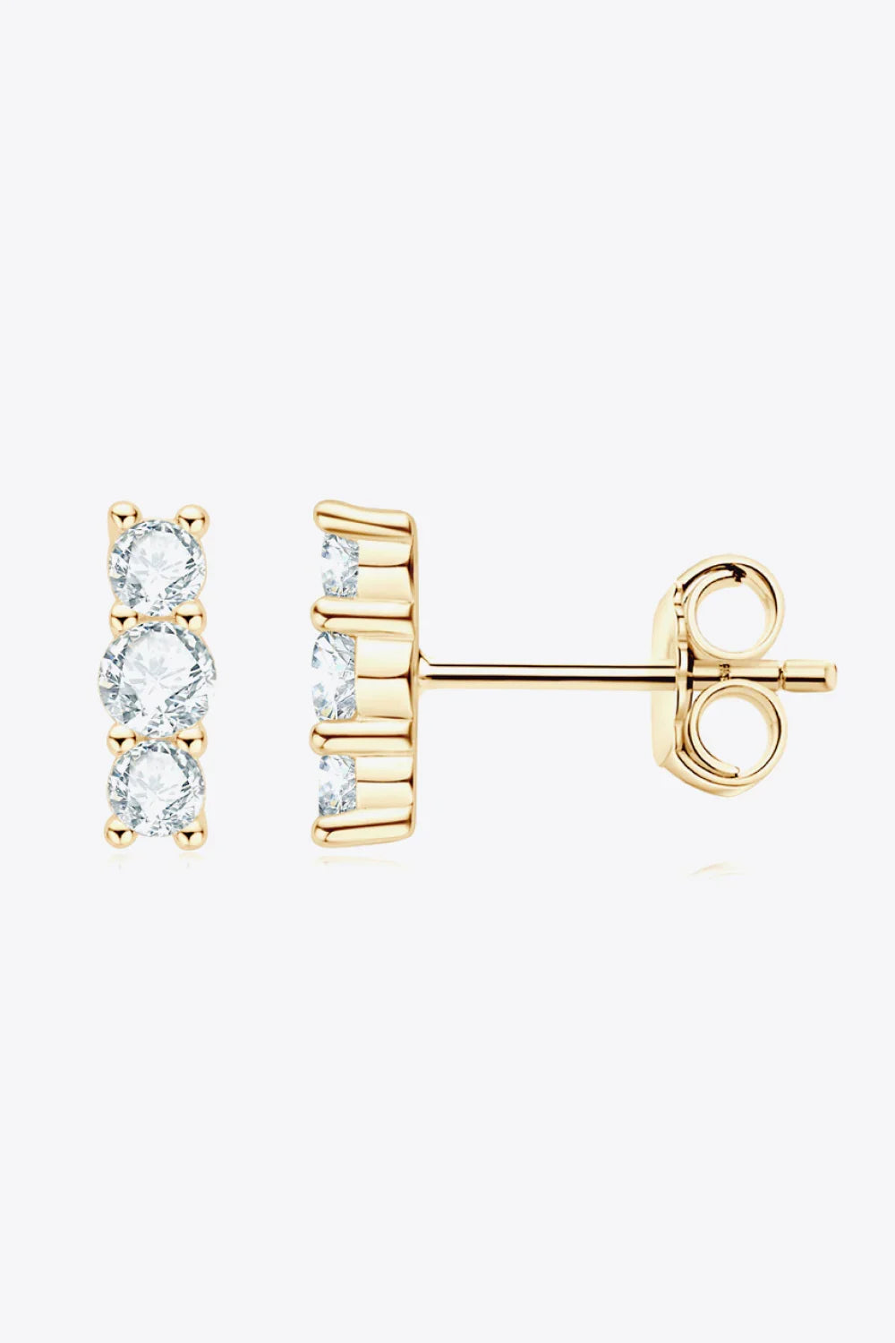 Sterling Silver Moissanite Stud Earrings 0.44 Ct - Southern Shores Clothing