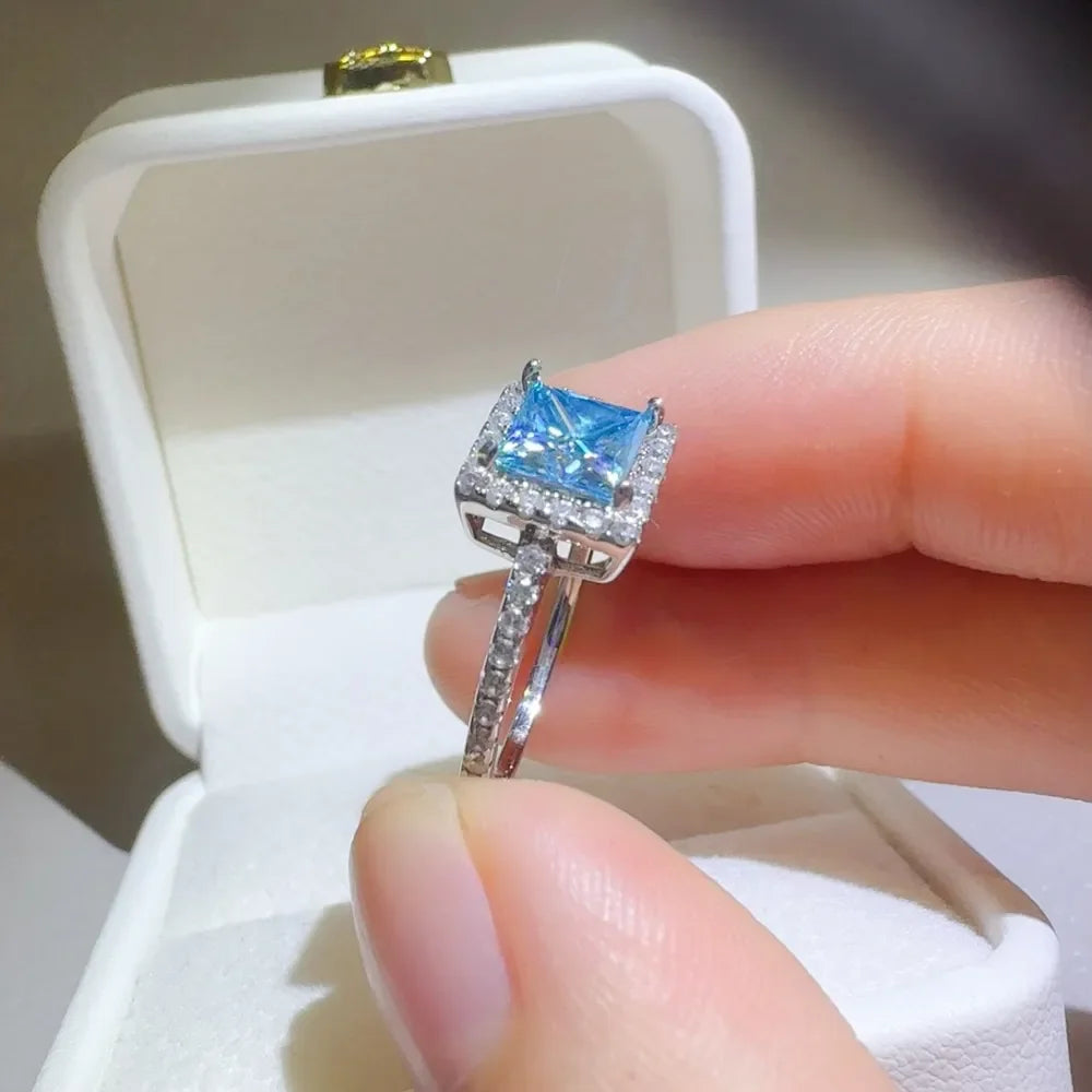 2 Carat Moissanite Square Ring In 925 Sterling Silver - Southern Shores Clothing