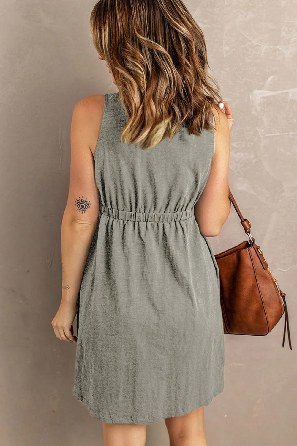 Casual Sleeveless Button Down Mini Magic Dress - Southern Shores Clothing