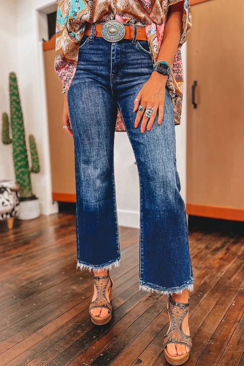Coastal Mineral Wash High Waist Flared Jeans - Southern Shores Clothing
