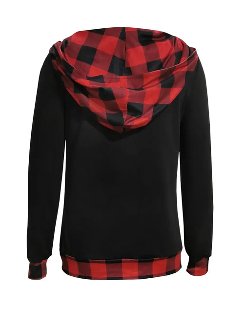Southern Shores Clothing Plaid Long Sleeve Hooded Blouse In 95% Polyester For Everyday Wear - Southern Shores Clothing