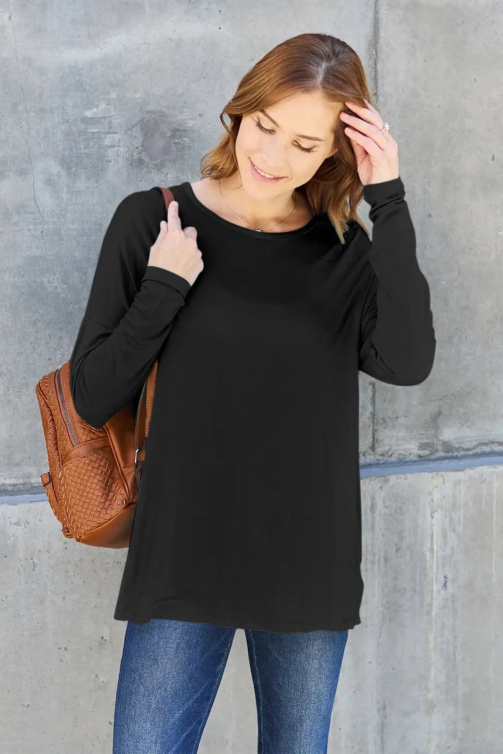 Round Neck T Shirt With Dropped Shoulder - Southern Shores Clothing