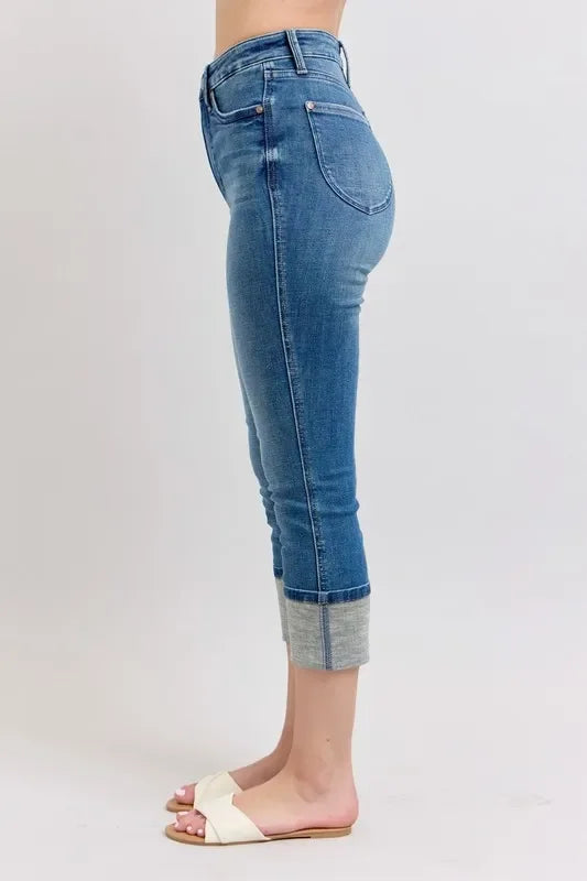 Plus Size Skinny Capris Jeans Denim Stretch - Southern Shores Clothing