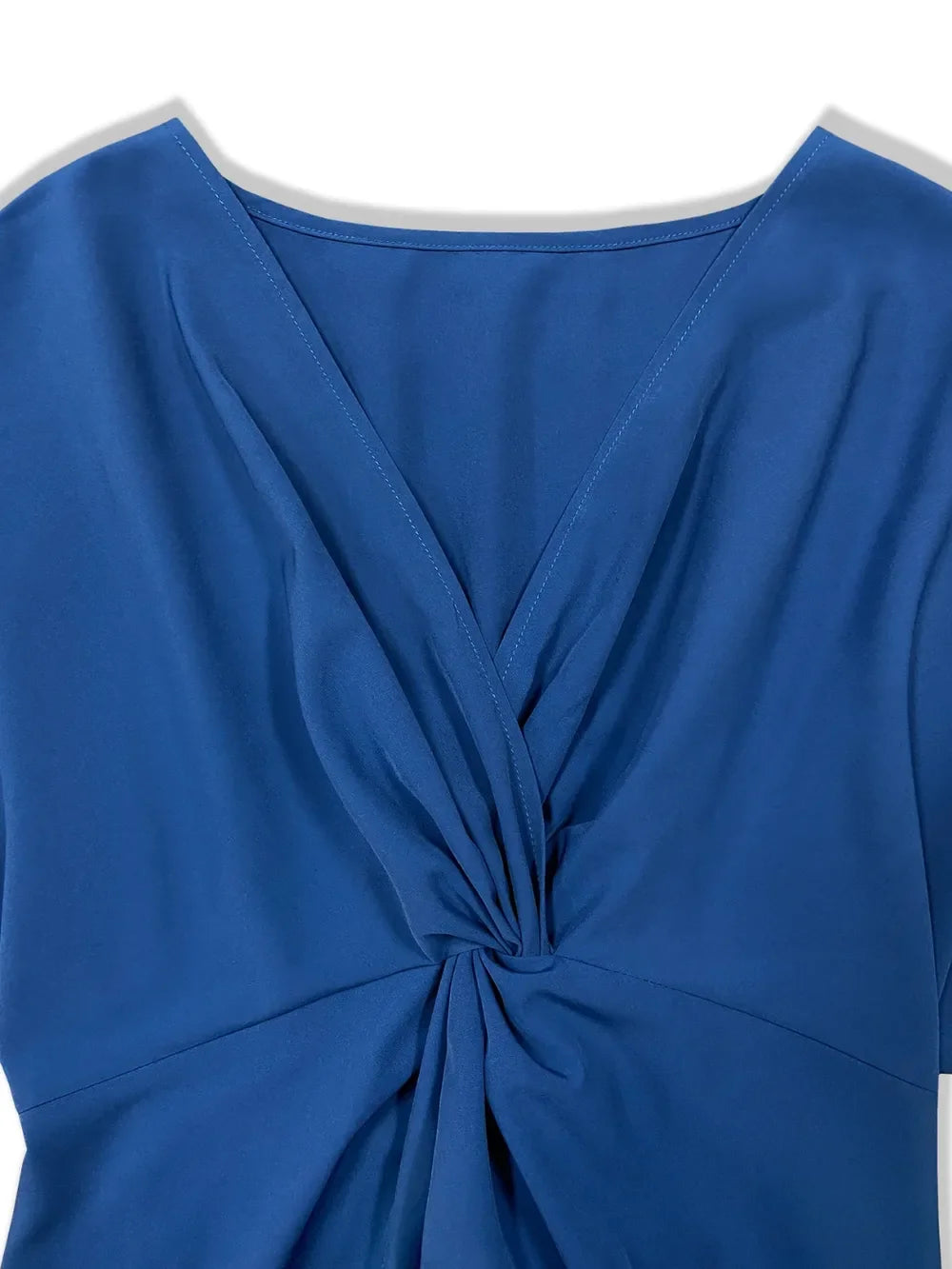 Elegant Twisted High-Low Short Sleeve Blouse Polyester Blend - Southern Shores Clothing