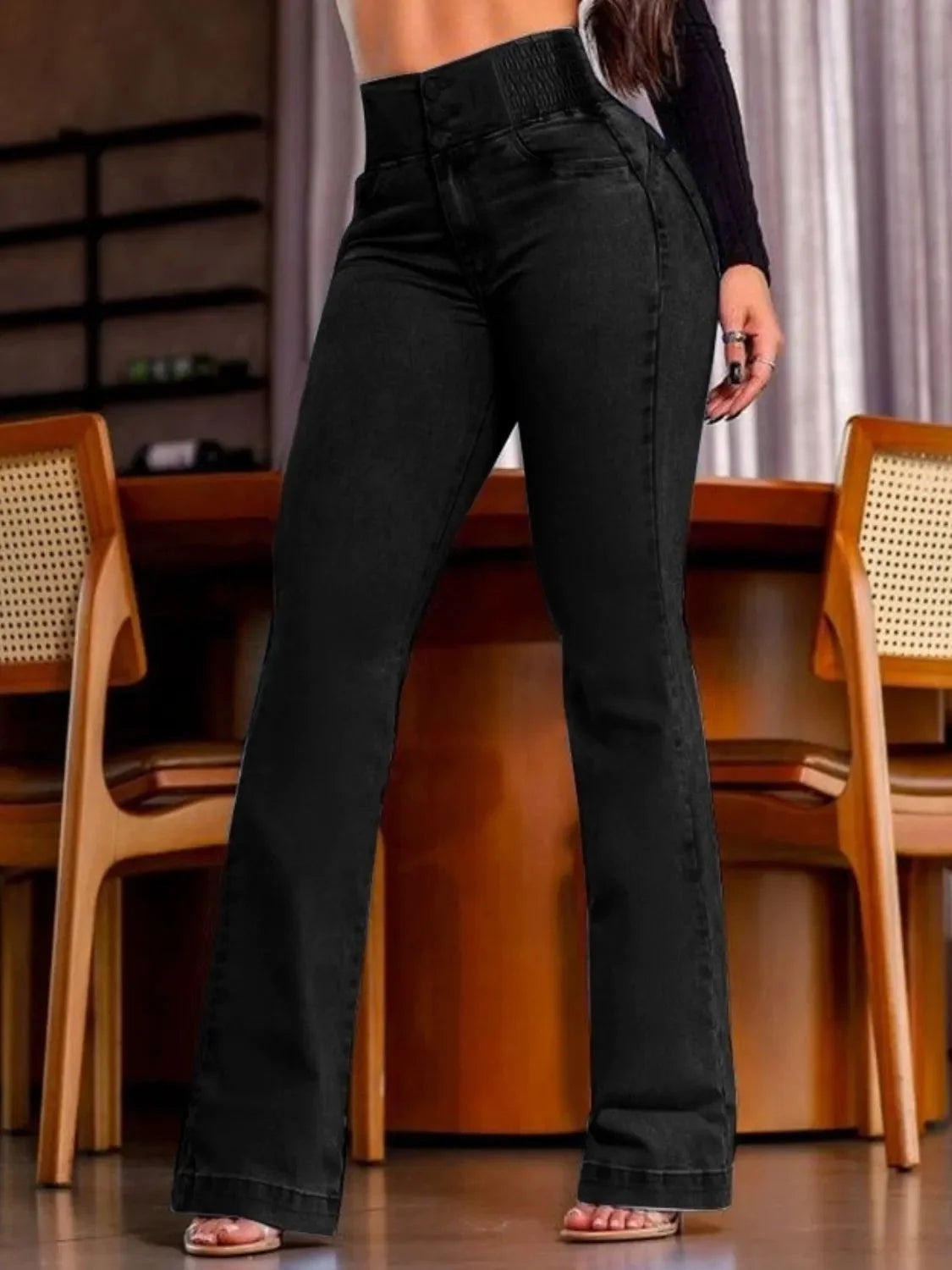 High Rise Bootcut Jeans With Stretch Denim Casual - Southern Shores Clothing