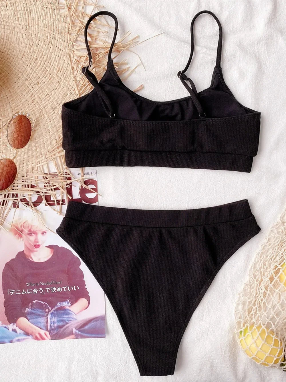 Scoop Neck Spaghetti Strap Two-Piece Swim Set Removable Padding - Southern Shores Clothing