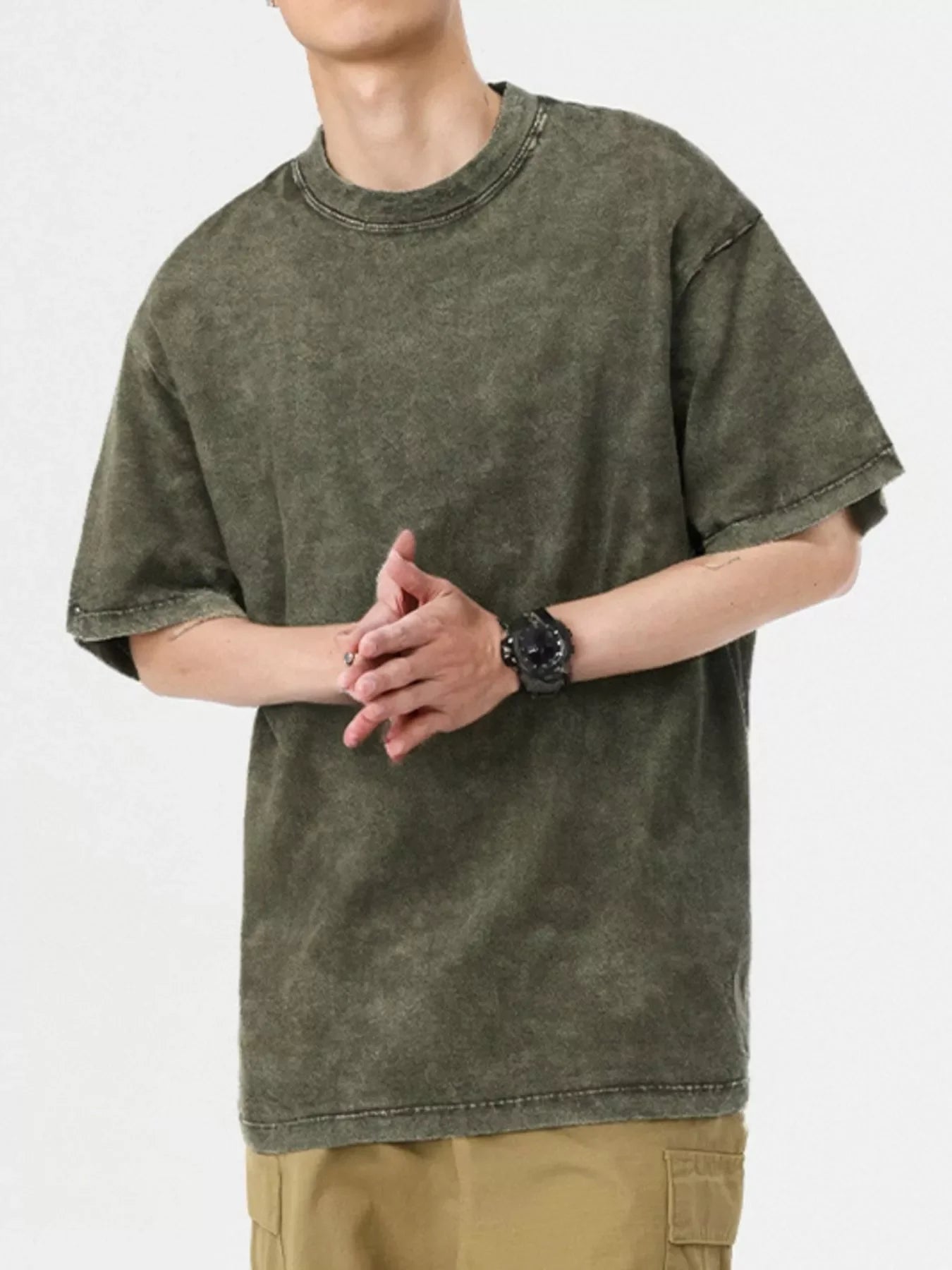 Oversized Washed Cotton T Shirt With Stretch - Southern Shores Clothing
