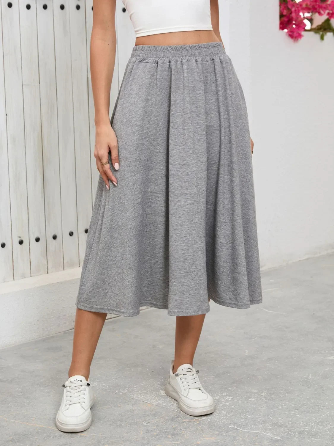 Relaxed Fit Elastic Waist Skirt With Pockets - Southern Shores Clothing