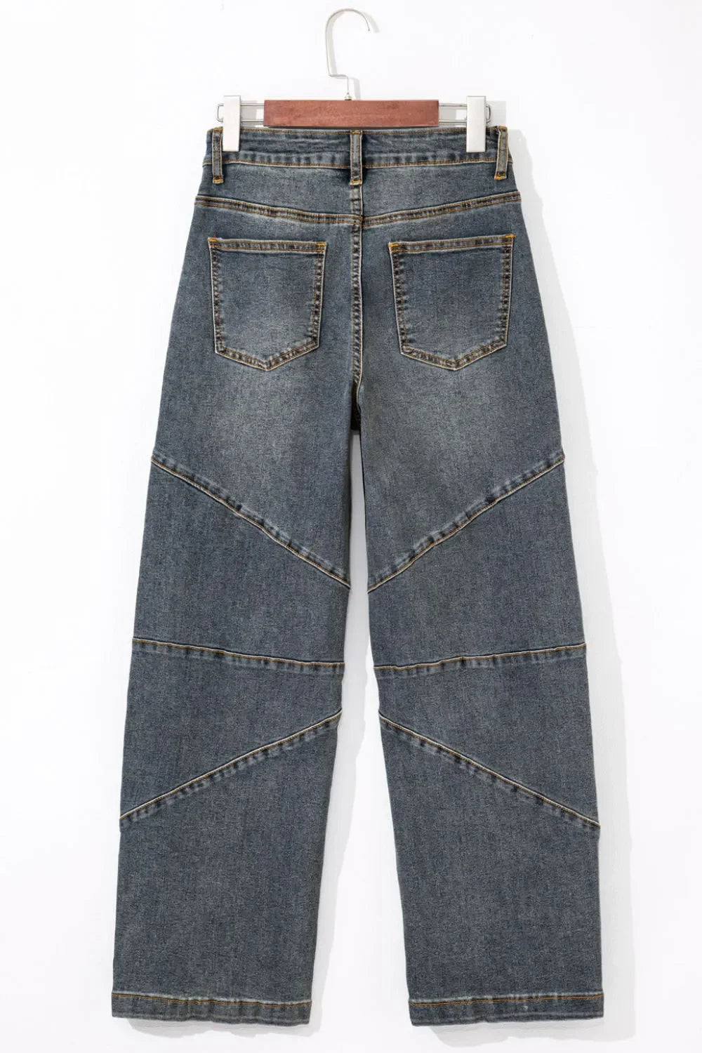 Coastal Exposed Stitching Loose Straight High Waist Jeans - Southern Shores Clothing