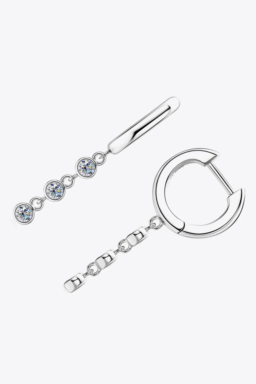 Minimalist Moissanite Sterling Silver Earrings - Southern Shores Clothing