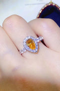 1 Carat Moissanite Contrast Teardrop Ring - Southern Shores Clothing