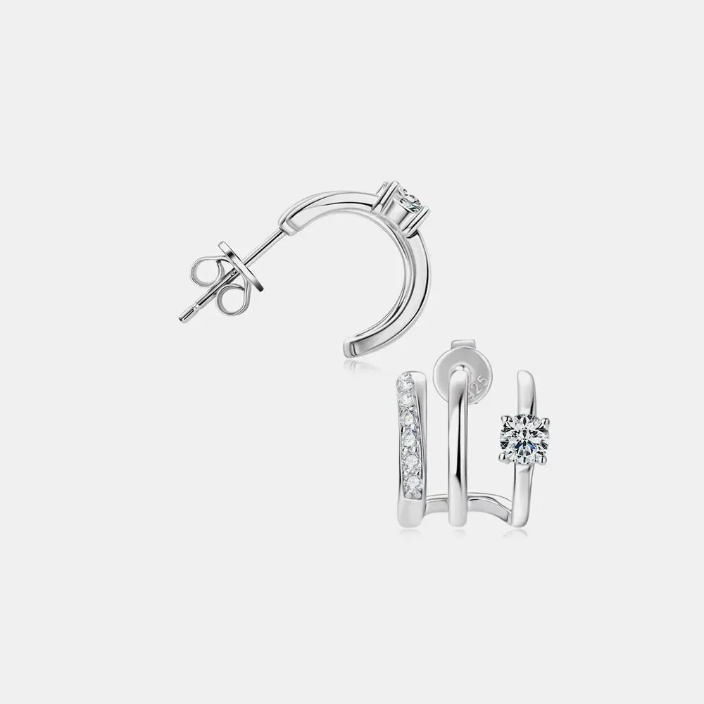 Moissanite D Color Sterling Silver Earrings - Southern Shores Clothing
