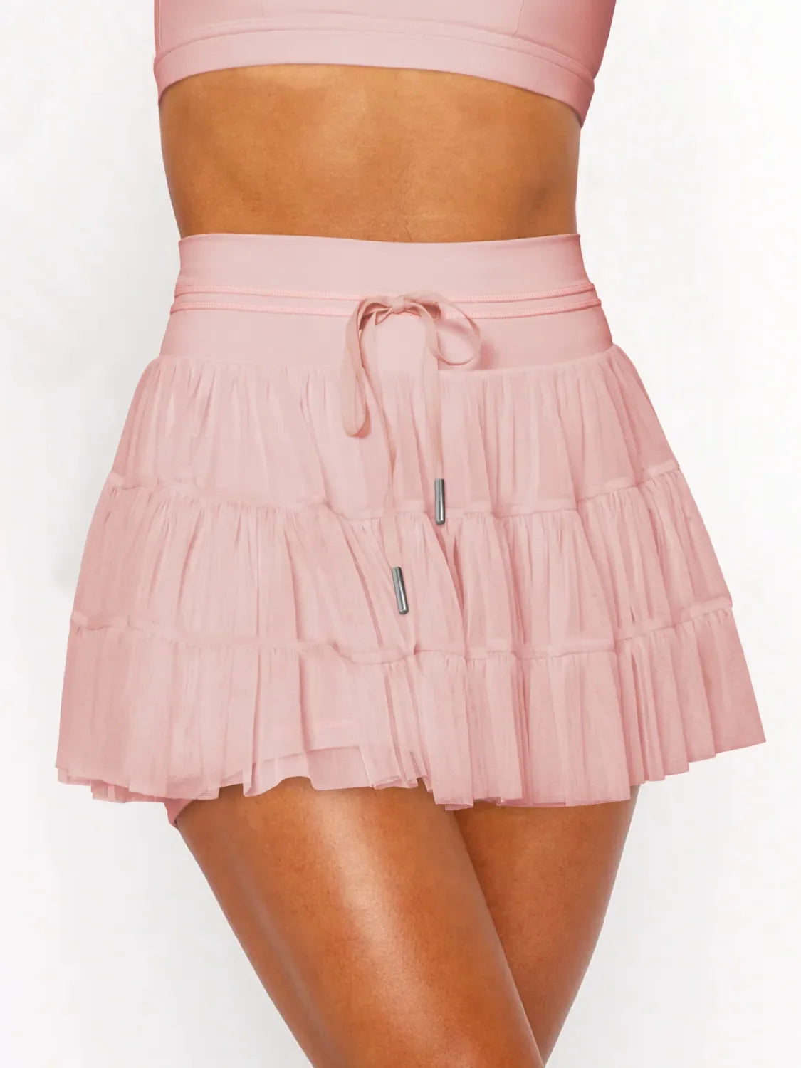 Ruched Mini Skort With Pockets Elastic Waistband - Southern Shores Clothing