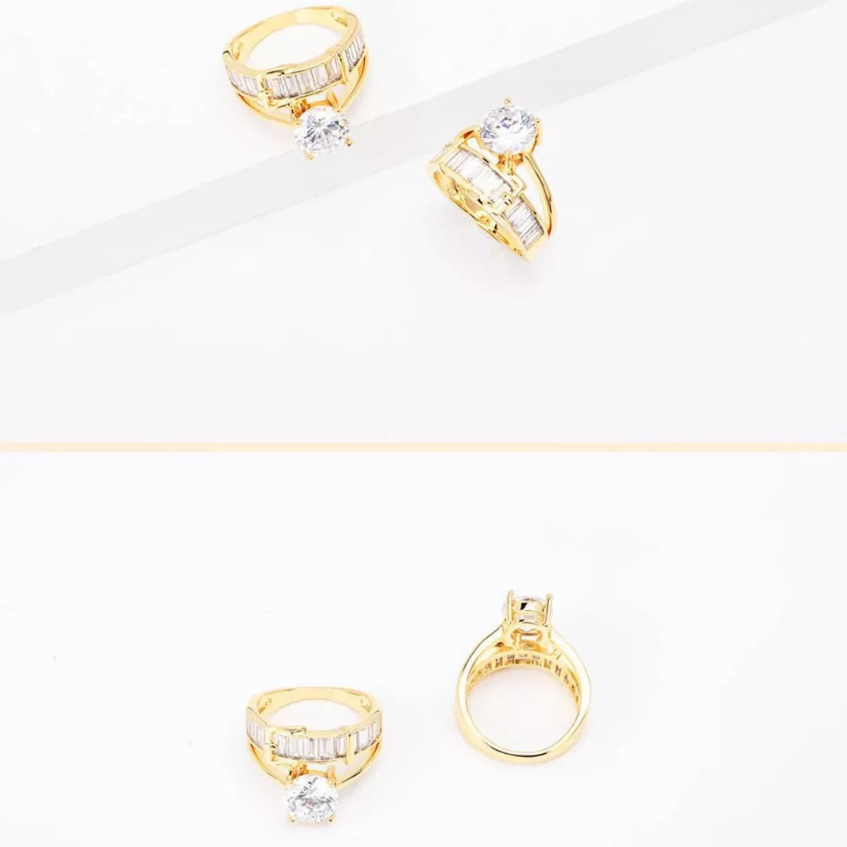 18K Gold Plated Zircon Ring With Slim Band Coastal Shine - Southern Shores Clothing