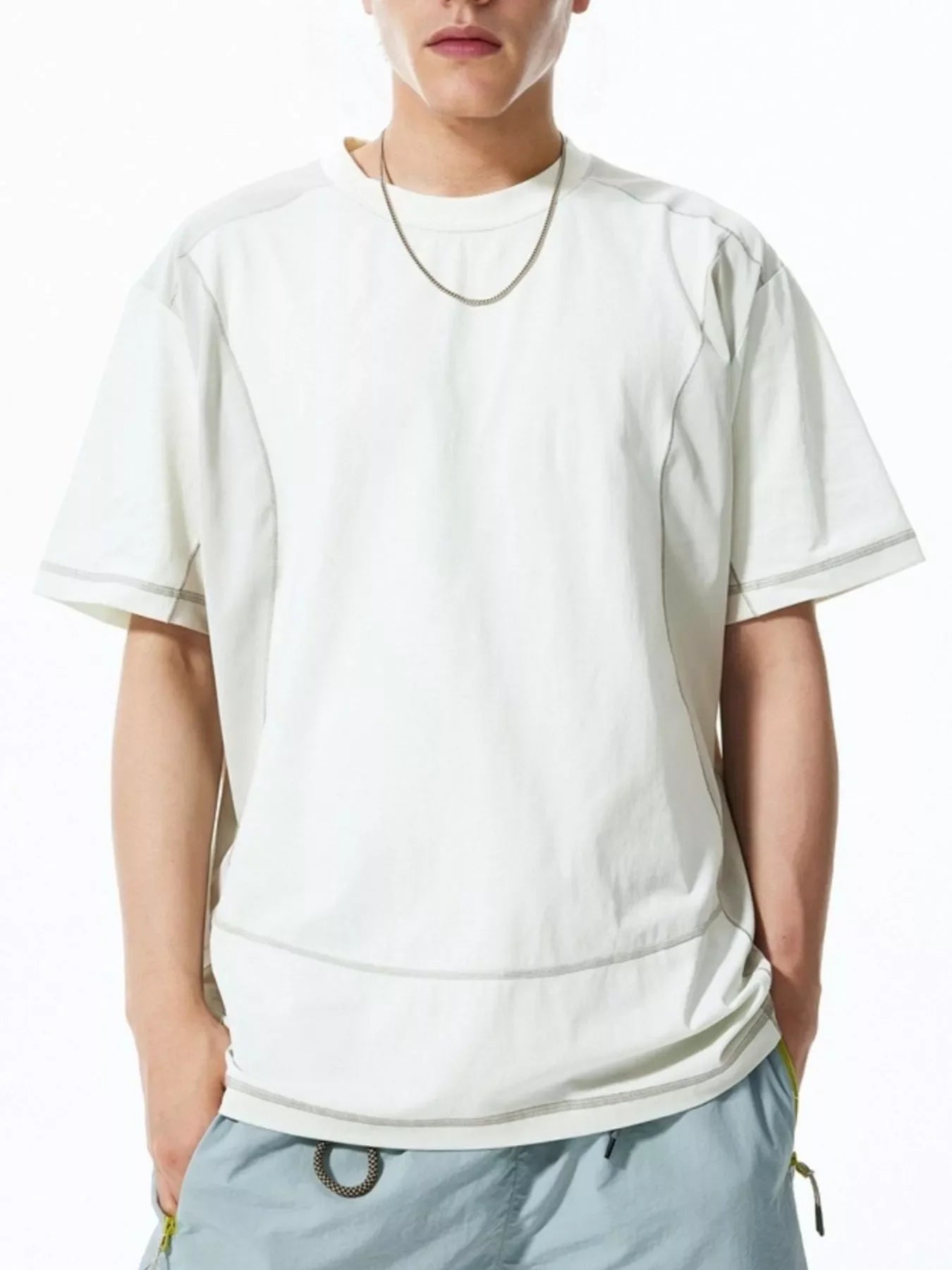 Relaxed Fit Contrast Stitch Polyester T Shirt - Southern Shores Clothing