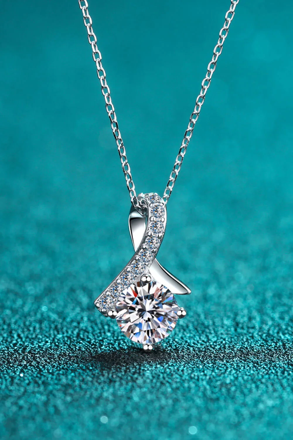 1 Carat Moissanite Sterling Pendant Necklace Coastal Glow - Southern Shores Clothing