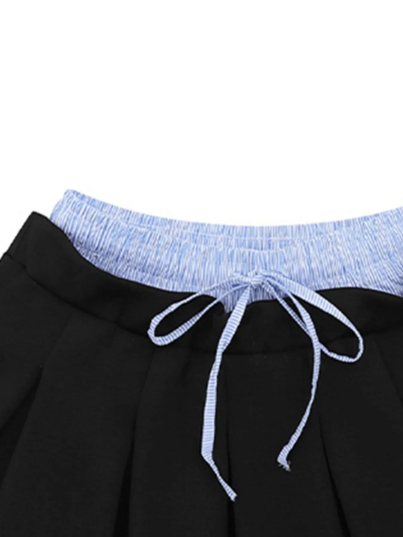 Velour Drawstring Pleated Mini Skirt Adjustable Waist - Southern Shores Clothing