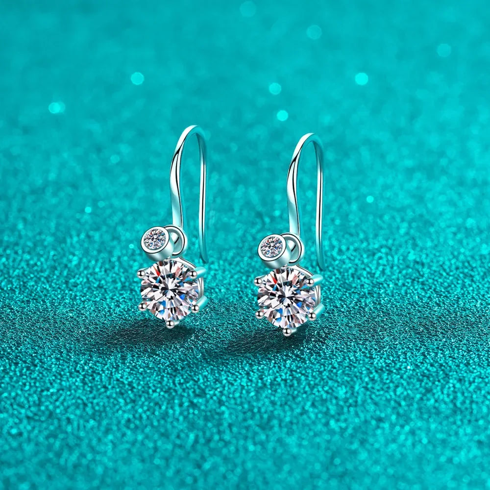 2 Carat Moissanite Sterling Silver Earrings - Southern Shores Clothing