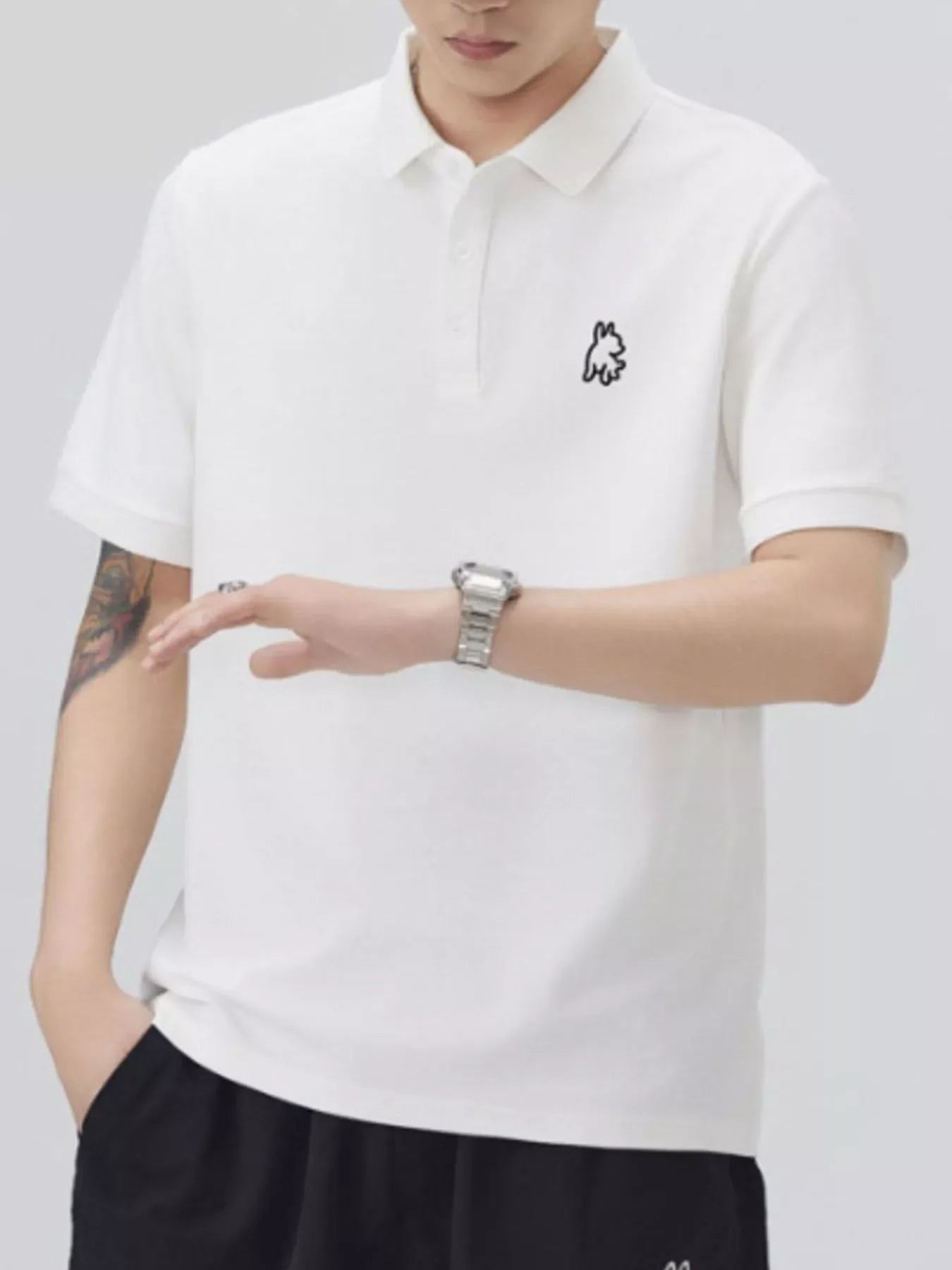 Plus Size Button Detail Polo Shirt Cotton Blend - Southern Shores Clothing
