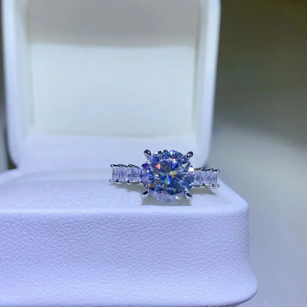 3 Carat Lab Created Moissanite Sterling Silver Ring - Southern Shores Clothing