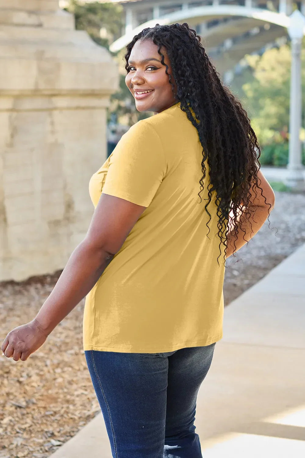 Basic Bae Bamboo Full Size V-Neck Short Sleeve T-Shirt - Southern Shores Clothing