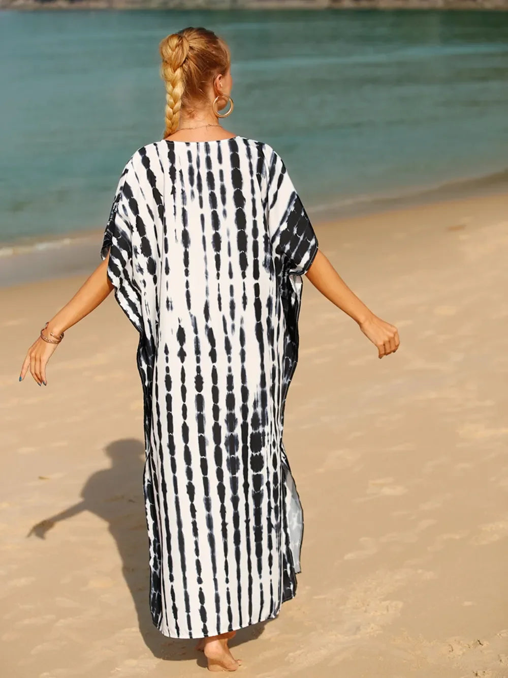 Tie-Dye V-Neck One Size Swim Cover-Up Beachwear - Southern Shores Clothing
