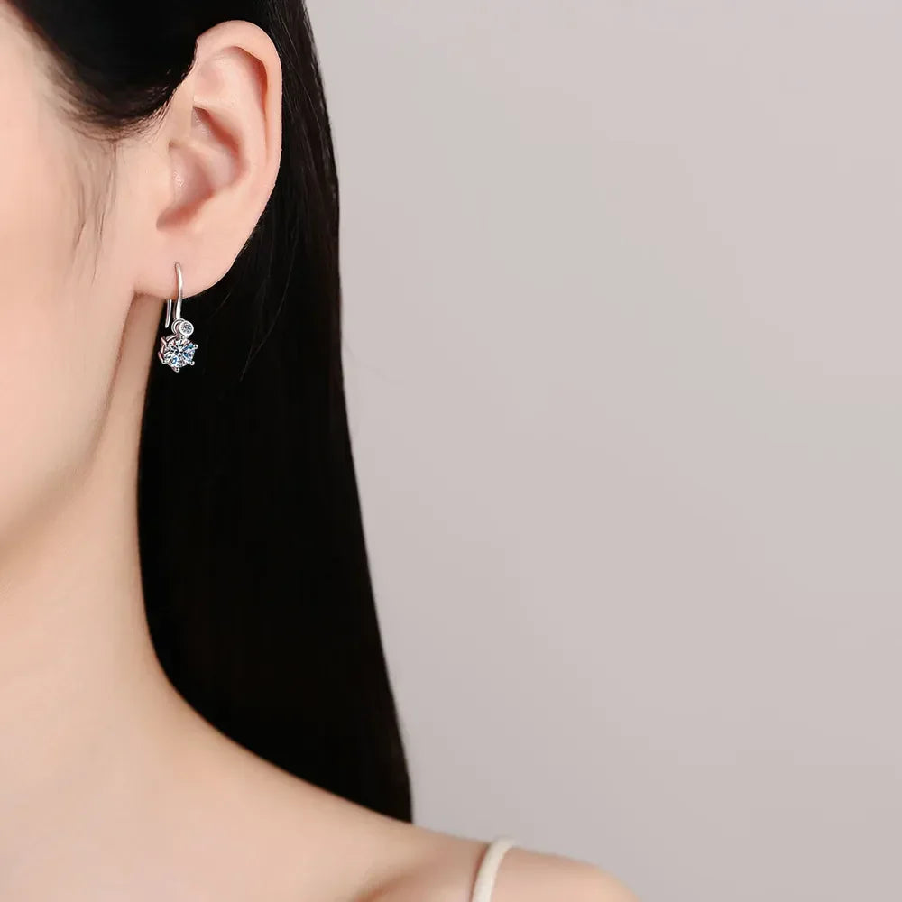 2 Carat Moissanite Sterling Silver Earrings - Southern Shores Clothing